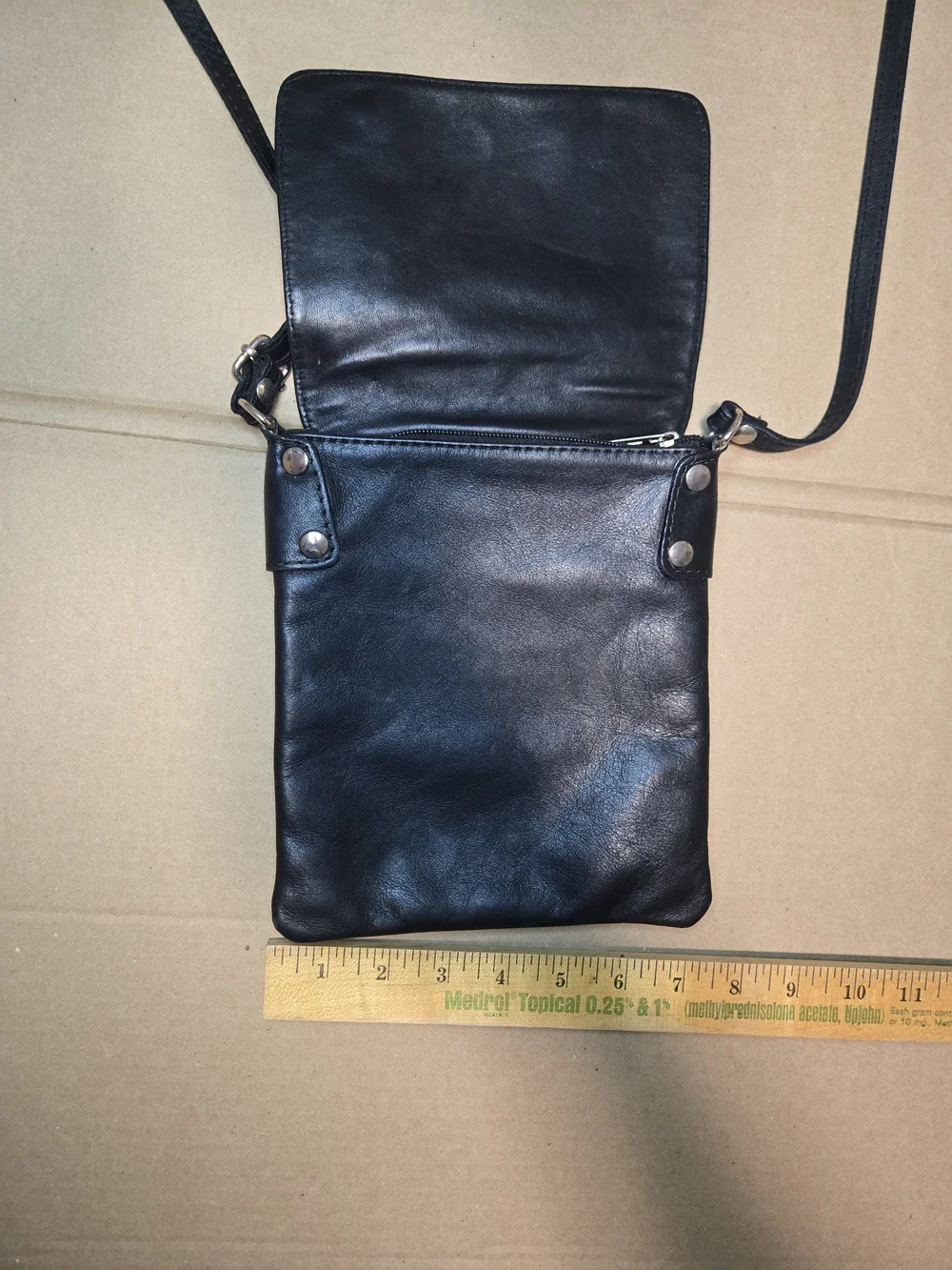 Minimalist Black Leather Messenger Crossbody for Men